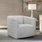 Armen Living Melanie Swivel Dove Gray Genuine Leather Barrel Chair LCMECHDV - alternate 3